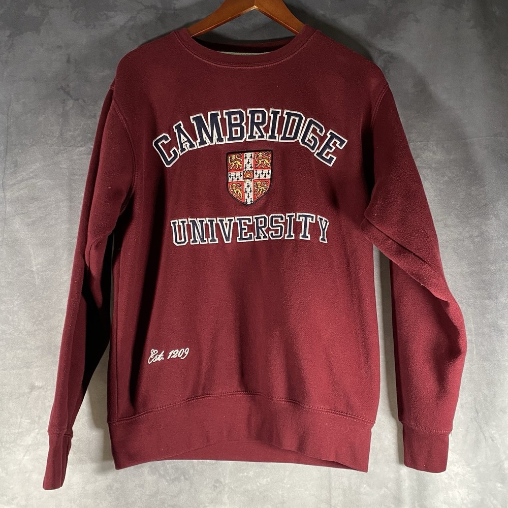 Official Cambridge‎ University Burgundy Sweatshirt Size Medium